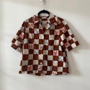 Toast Short Sleeve Coal Print Camp Shirt